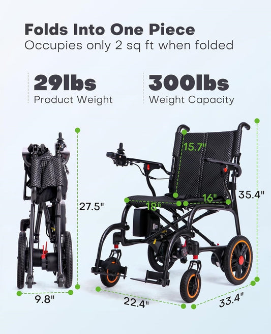 🚀 World's Lightest Electric Wheelchair – Only 29 lbs! Folds in 3 Secs ✈️ Airline Approved & 12+ Mile Range
